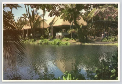 Postcard Punaluu Village Restaurant Black Sands Beach Hawaii NH1