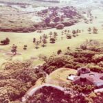 Aerial view of the Aspen Center at Punaluʻu, part of the Sea Mountain community development in the early 1970s